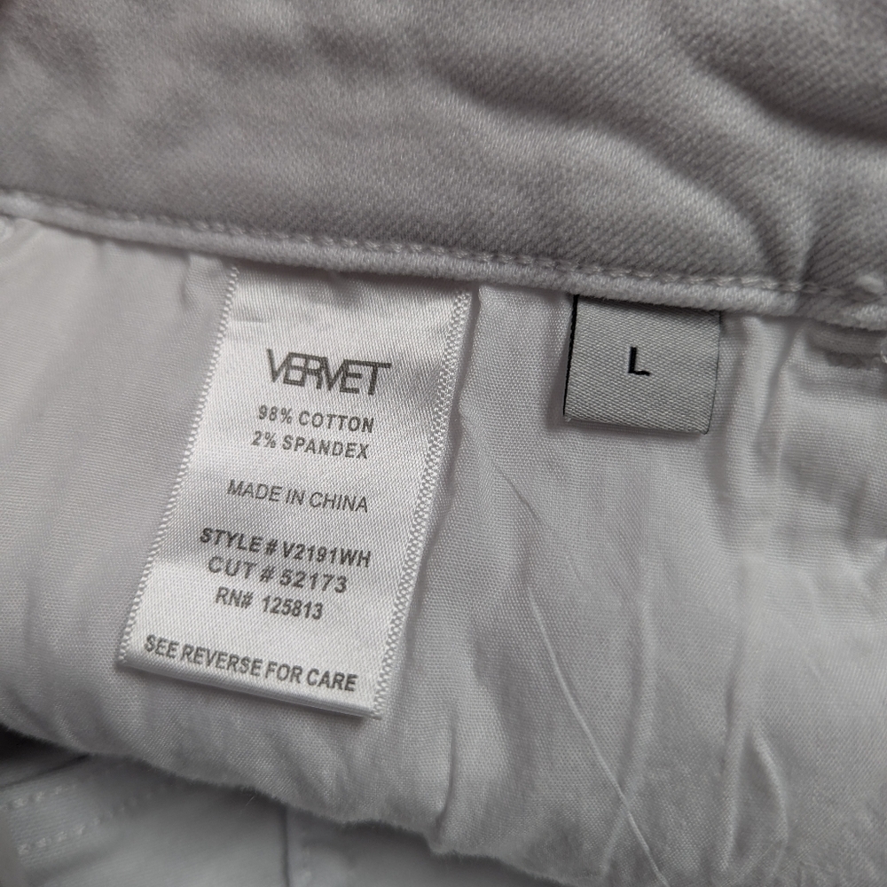 Vervet White Denim High-rise Shorts With Stretch. Large. EUC. Flawless .409 - Picture 7 of 7